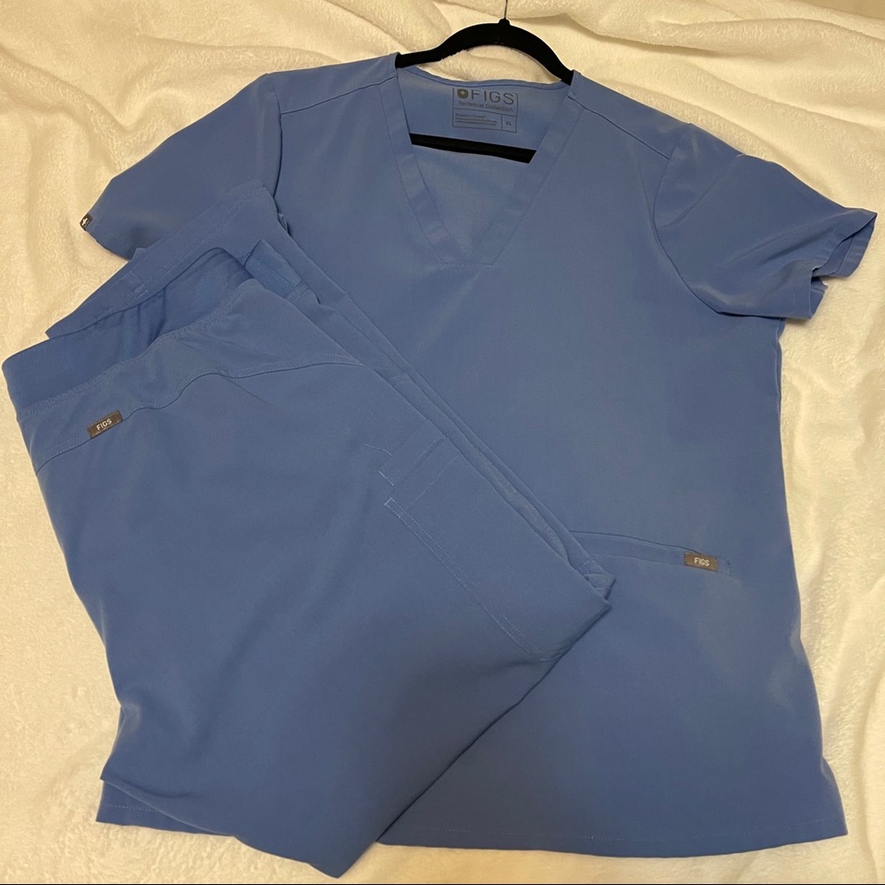 Figs Ceil Blue Casma Top XL & Kade Bottom XLP